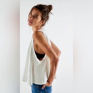 NWT FREE PEOPLE WE THE FREE HIALEAH TEE CLEAN IVORY